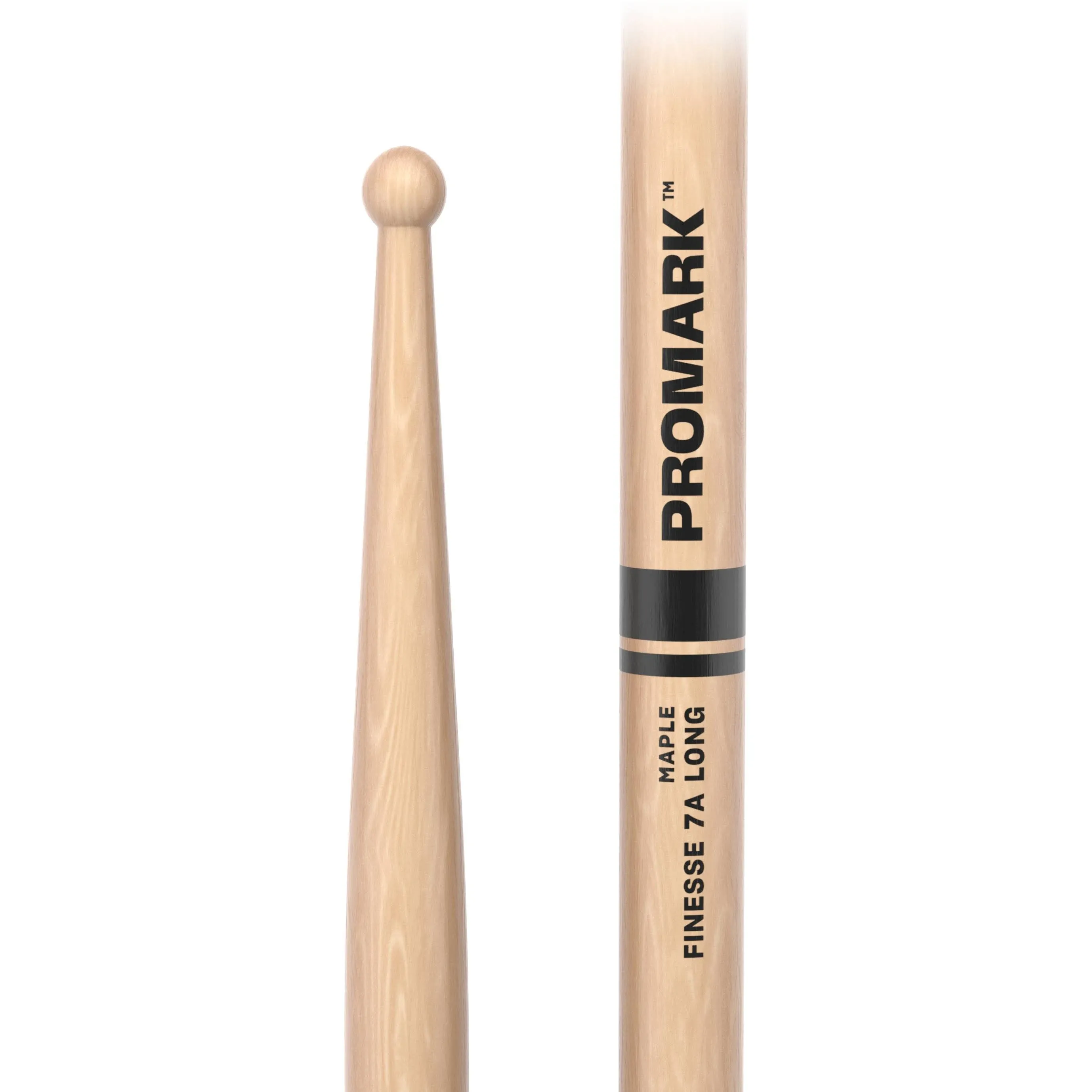 ProMark Drum Sticks - Finesse 7A Drumsticks - Drum Sticks Set - Small Round Wood Tip - Long Maple Drumsticks - Consistent Weight and Pitch - 1 Pair