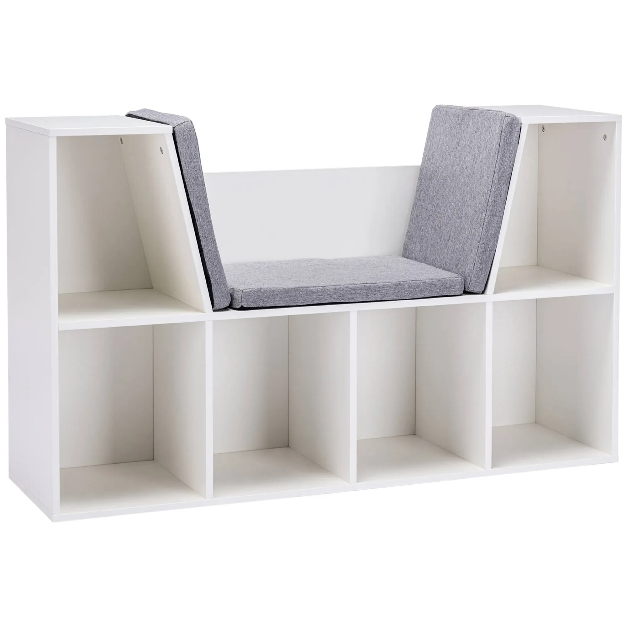 HOMCOM Bookcase Storage Seat Unit Kids