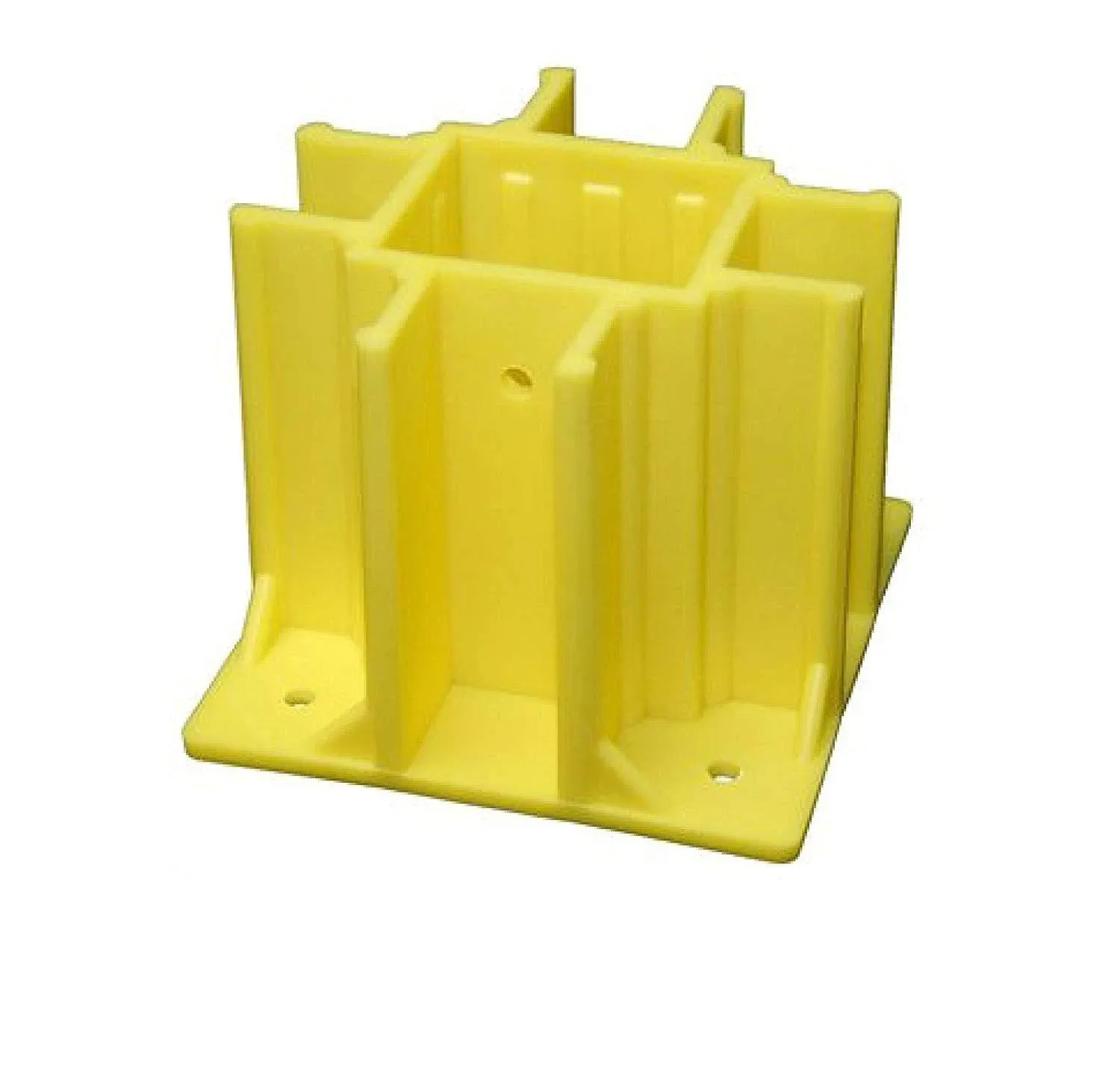 Yellow OSHA Compliant Guardrail Base with Toeboard Slots (Case of 12)