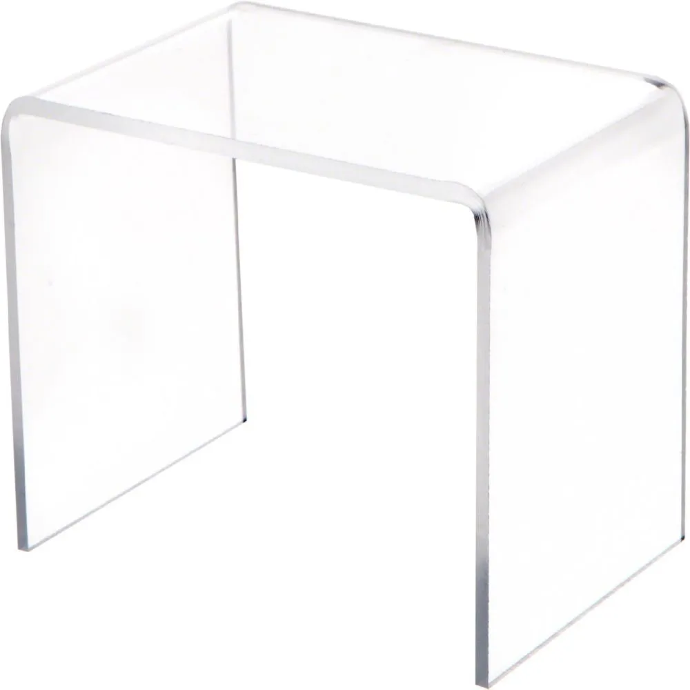 Plymor Clear Acrylic Rectangular Display Riser, 3 inch Height x 4.5 inch Width x 3 inch Depth (1/8 inch thick)