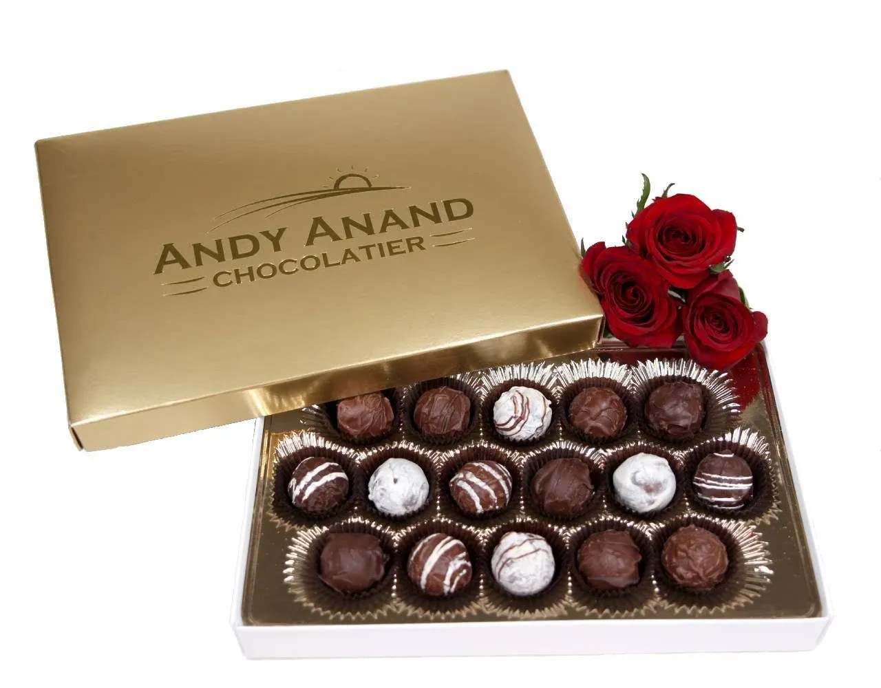 Andy Anand Chef Collection Sugar Free Belgian Chocolate Truffles Gift Boxed, Truffles are Delicious, Succulent & Divine Christmas Valentines Day Birthday Anniversary (24 Pieces)