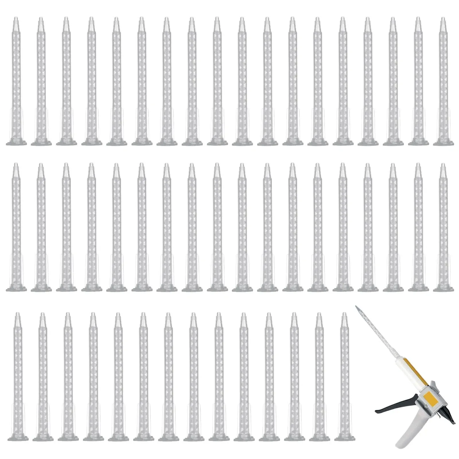 50 Pack Epoxy Mixing Nozzle Tip For Adhesive Gun Applicator Static Mixer Plastic