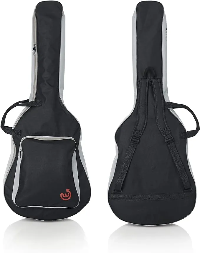 Lightweight Acoustic Guitar Gig Bag with Large Accessory Pocket and Adjustable Backpack Straps; (WF-GB-ACOU)