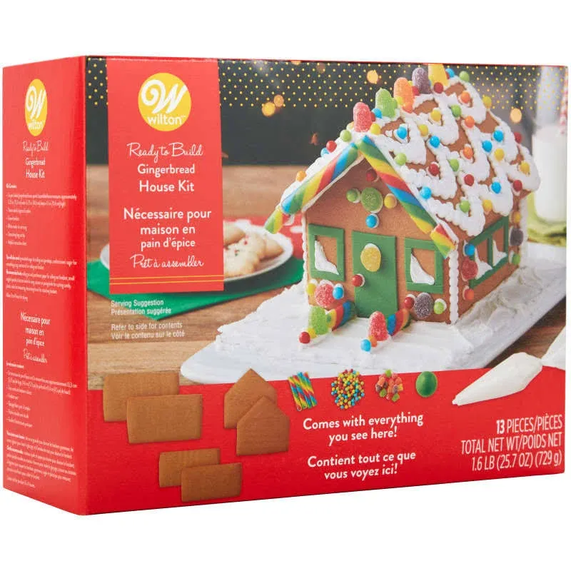 Wilton Ready to Build Bright Gingerbread House Kit, 13-Piece