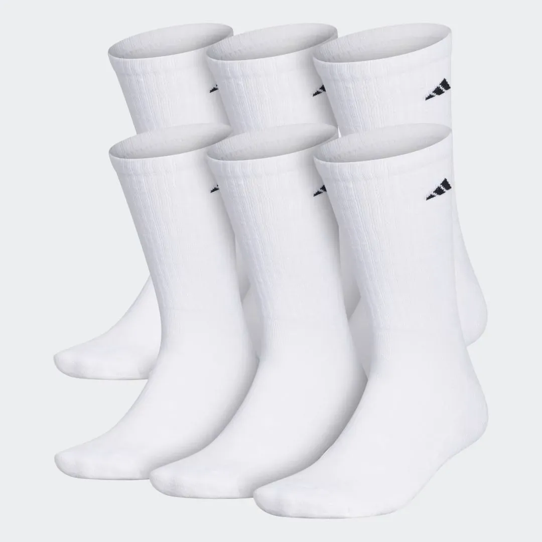 adidas Men's Athletic Cushioned Crew Socks with Arch Compression for a Secure Fit (6-Pair)