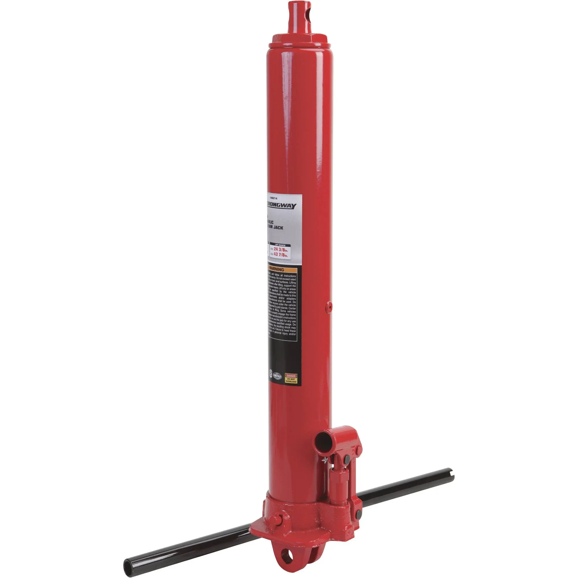 Strongway 3-Ton Long Ram Hydraulic Jack - Single Piston, Clevis Base