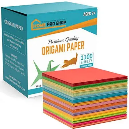 Origami Paper - 1100 Sheets - Double Sided 6x6 inches Origami Squares - 15 Vibrant Colors - Origami Set for Kids - Easy Fold Origami Papers for Arts & Crafts - Quality Paper Origami Sheets