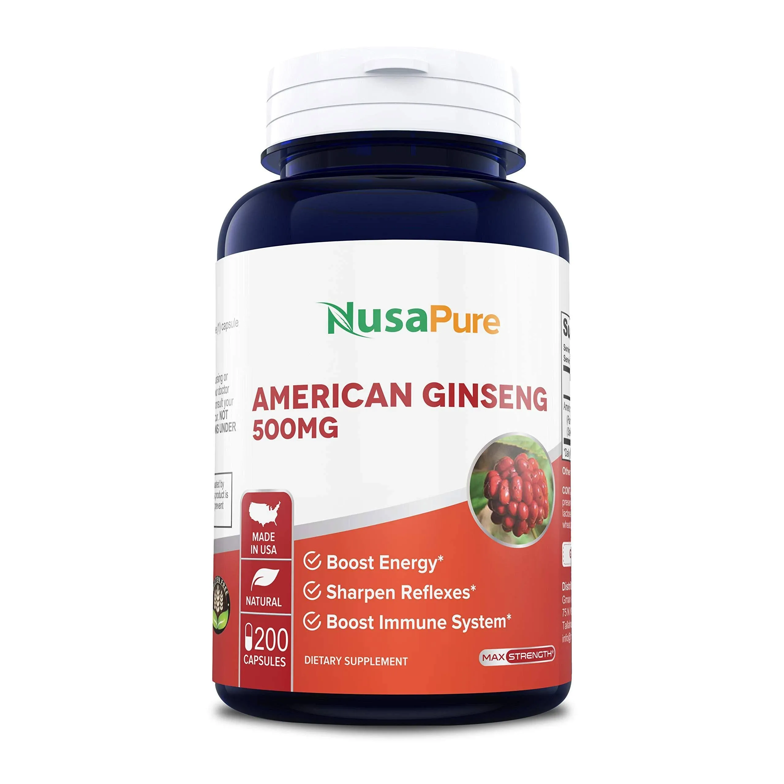 American Ginseng 5000 mg - 200 Veggie Capsules (Vegetarian Non-GMO & Gluten-Free)