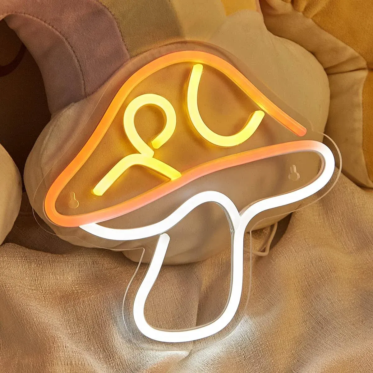 Chi-buy LED Neon Mushroom Cute Neon Sign, USB Powered Neon Signs Night Light, 3D ...