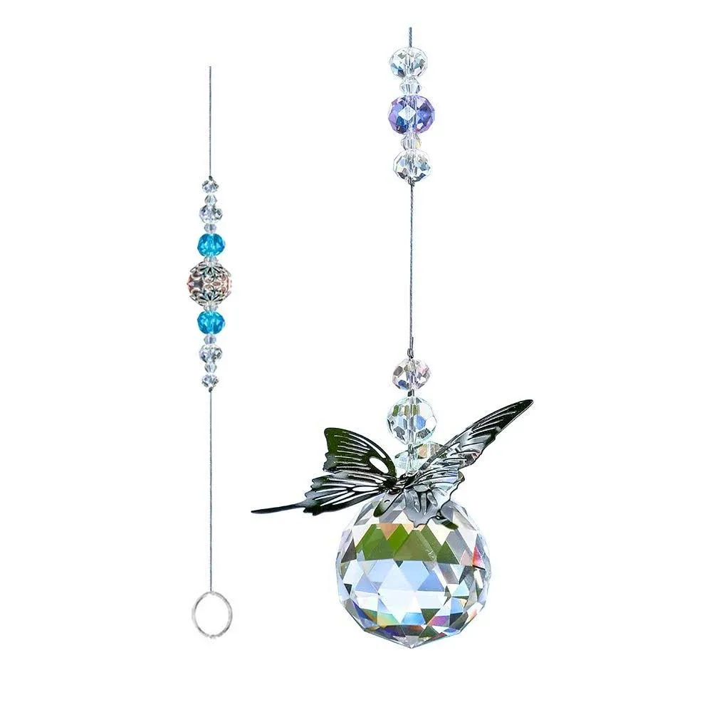 Crystal Hanging Decorations - Hanging Ornament Crystals Butterfly Suncatchers wi