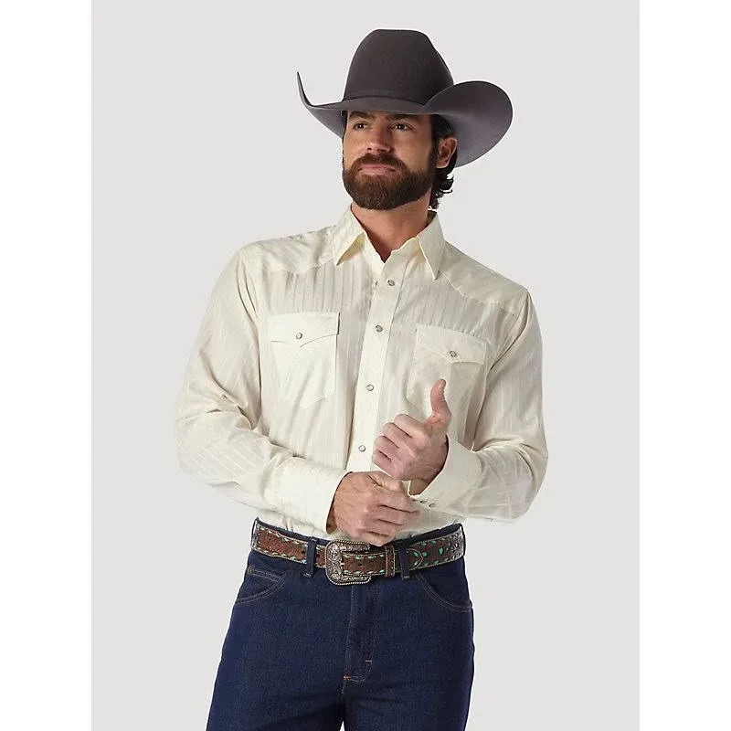 Wrangler Men's Sport Western Basic Two Pocket Long Sleeve Snap Shirt