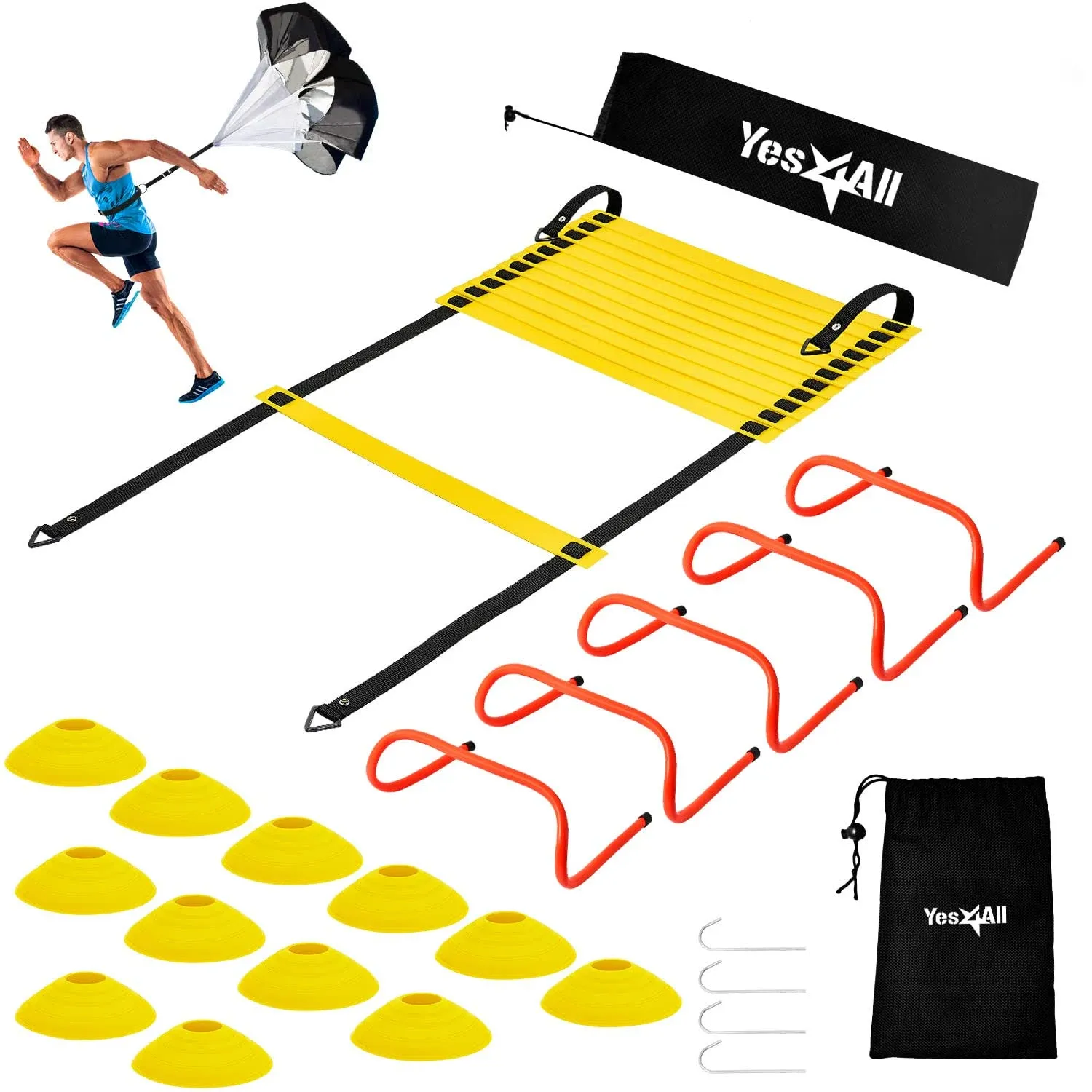 Yes4all Agility Ladder Speed Training Equipment Set