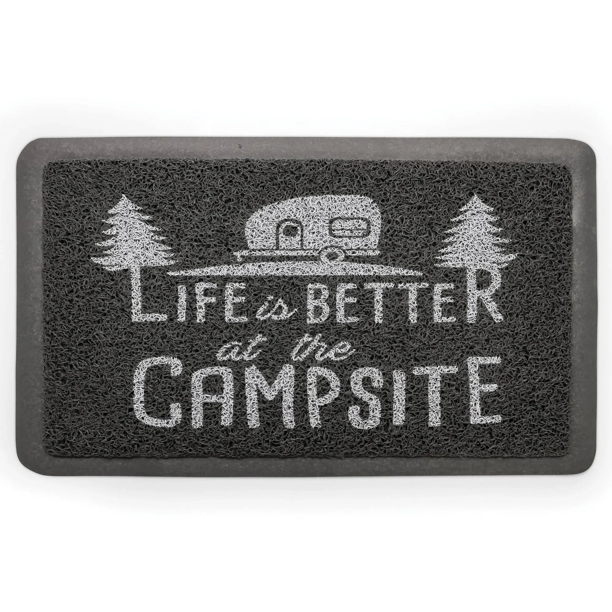 Life is Better Welcome Mat, Gray, 26 1/2" x 15"