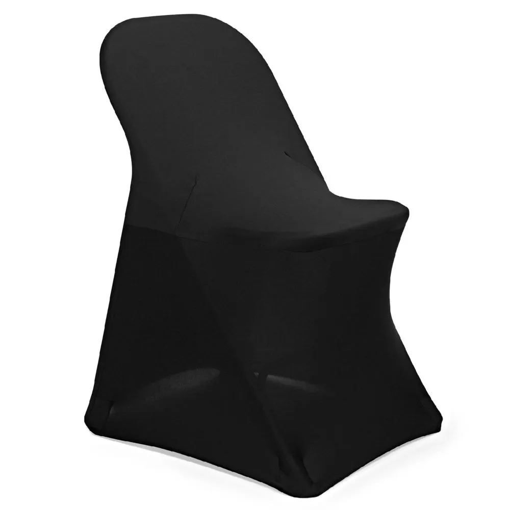 AZON Black 10PCS Stretch Folding Spandex Chair Covers for Banquets, Weddings, Party and Celebration