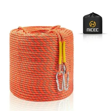 Nice C Climbing Rope, Rock Climbing Rope, Dynamic Climbing Rope, Tree, Rock, Escape 10mm 32ft/64ft/96ft/160ft/230ft/500ft/985ft/1000ft with Carry Bag Rescue Rope