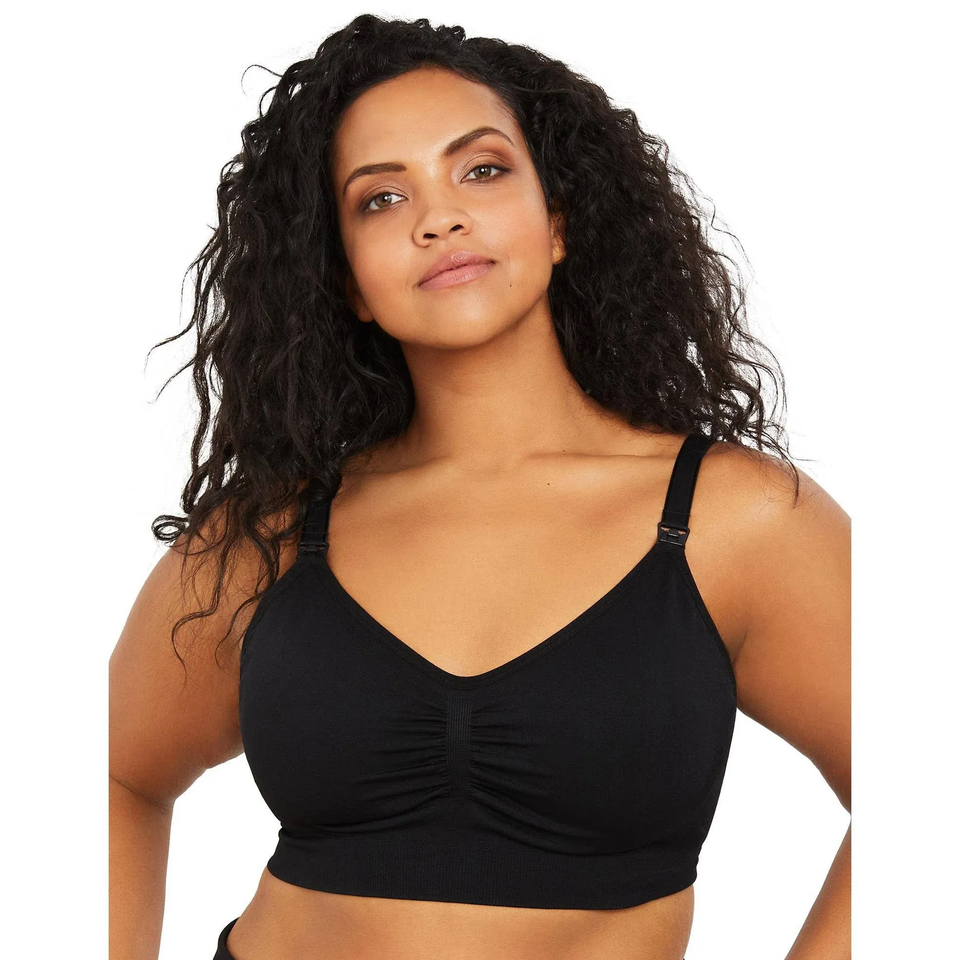 Plus Size Seamless Clip Down Maternity and Nursing Bra - Black, 3X | Motherhood ...