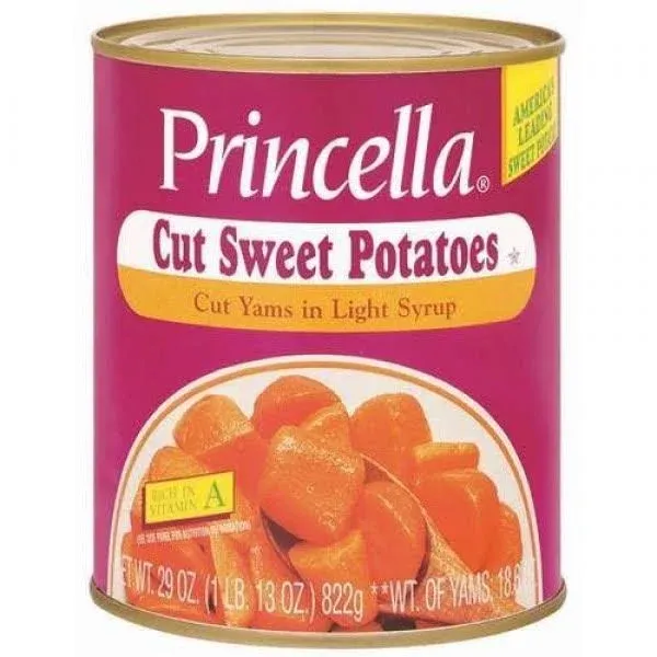 Princella Cut Yams in Light Syrup 29 oz Cans (Pack of 4)