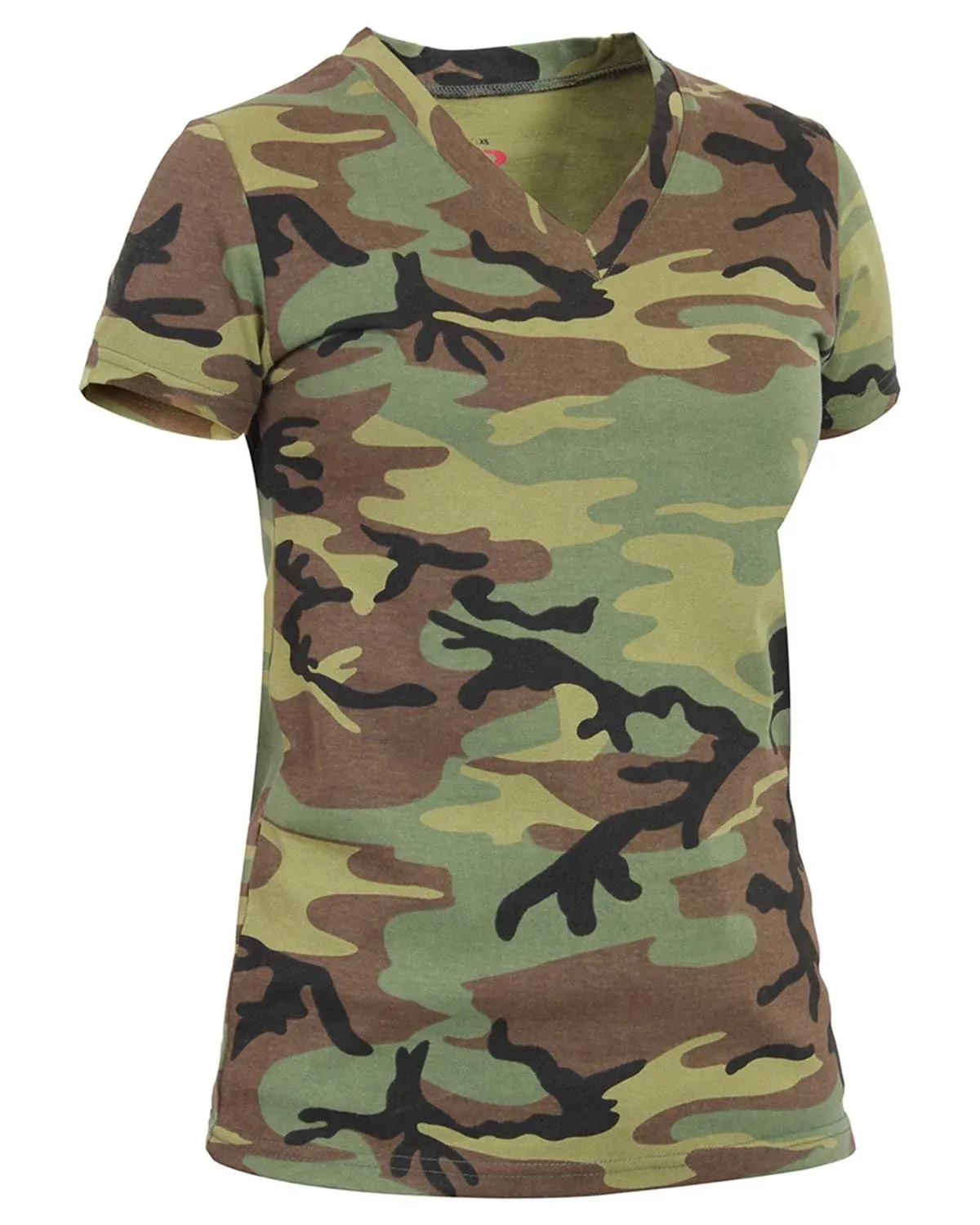 Rothco Womens Long Length Camo T-Shirt,Woodland Camo