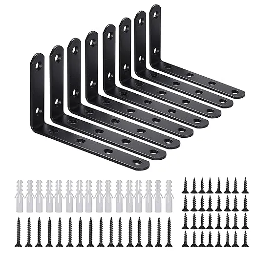 Bolt Dropper Heavy Duty Steel L Brackets for Shelves (Pack of 8)