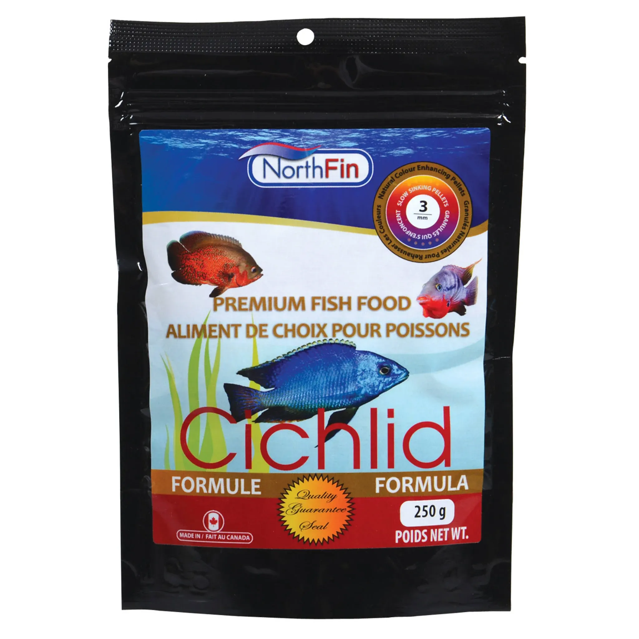 Northfin Fish Food Cichlid Formula Slow Sinking 8.8 Ounce (Pack of 1), Black 