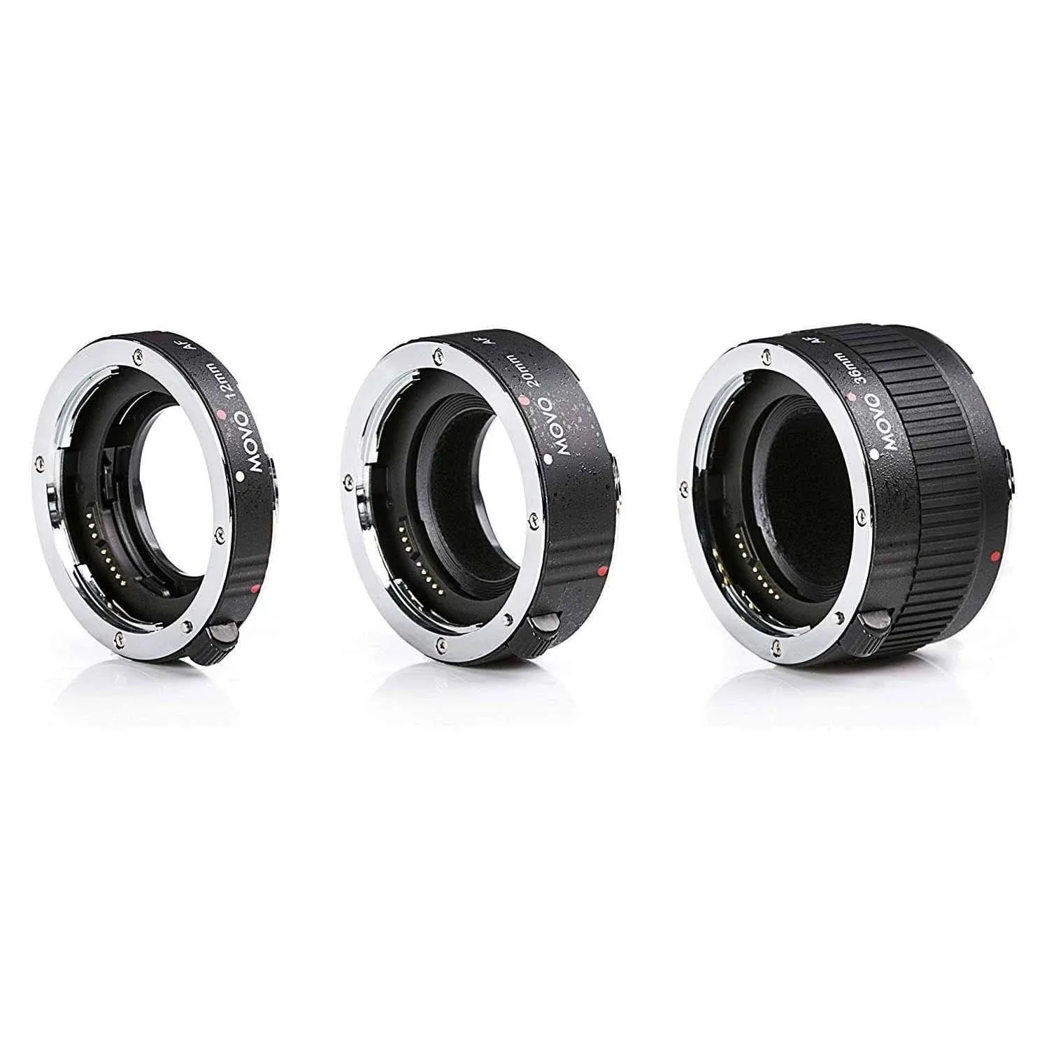 Movo MT-S68 AF Chrome Macro Extension Tube Set for Sony Alpha DSLR Camera