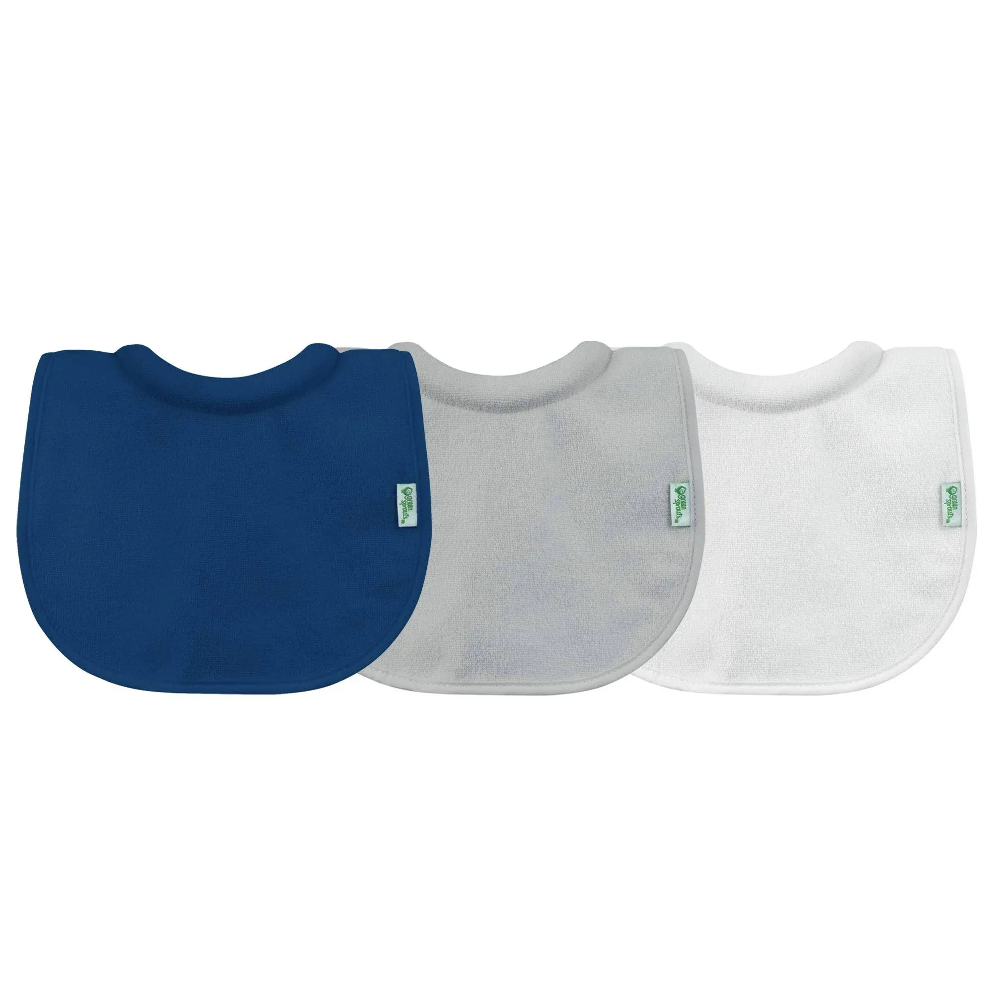 green sprouts Stay-dry Milk Catcher Bib (3pk)-Royal Blue/Gray Set