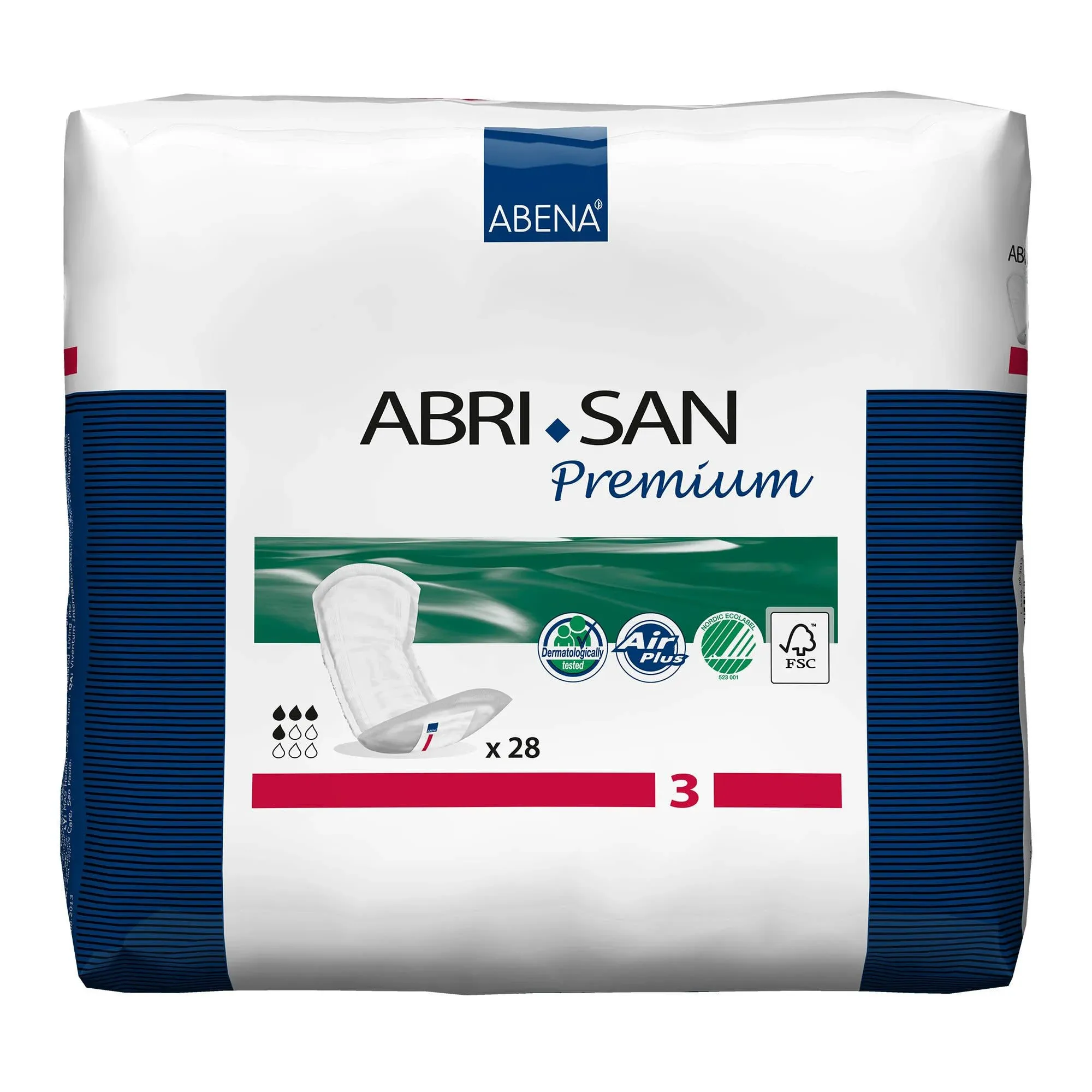 Abena San Premium Unisex Incontinent Pad 4.3 X 12.9 Inch 1000021305 28 Ct