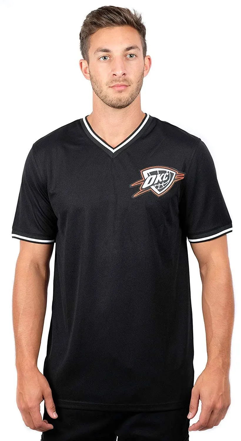 Ultra Game NBA Oklahoma City Thunder Mens Jersey V-Neck Mesh Short Sleeve Tee