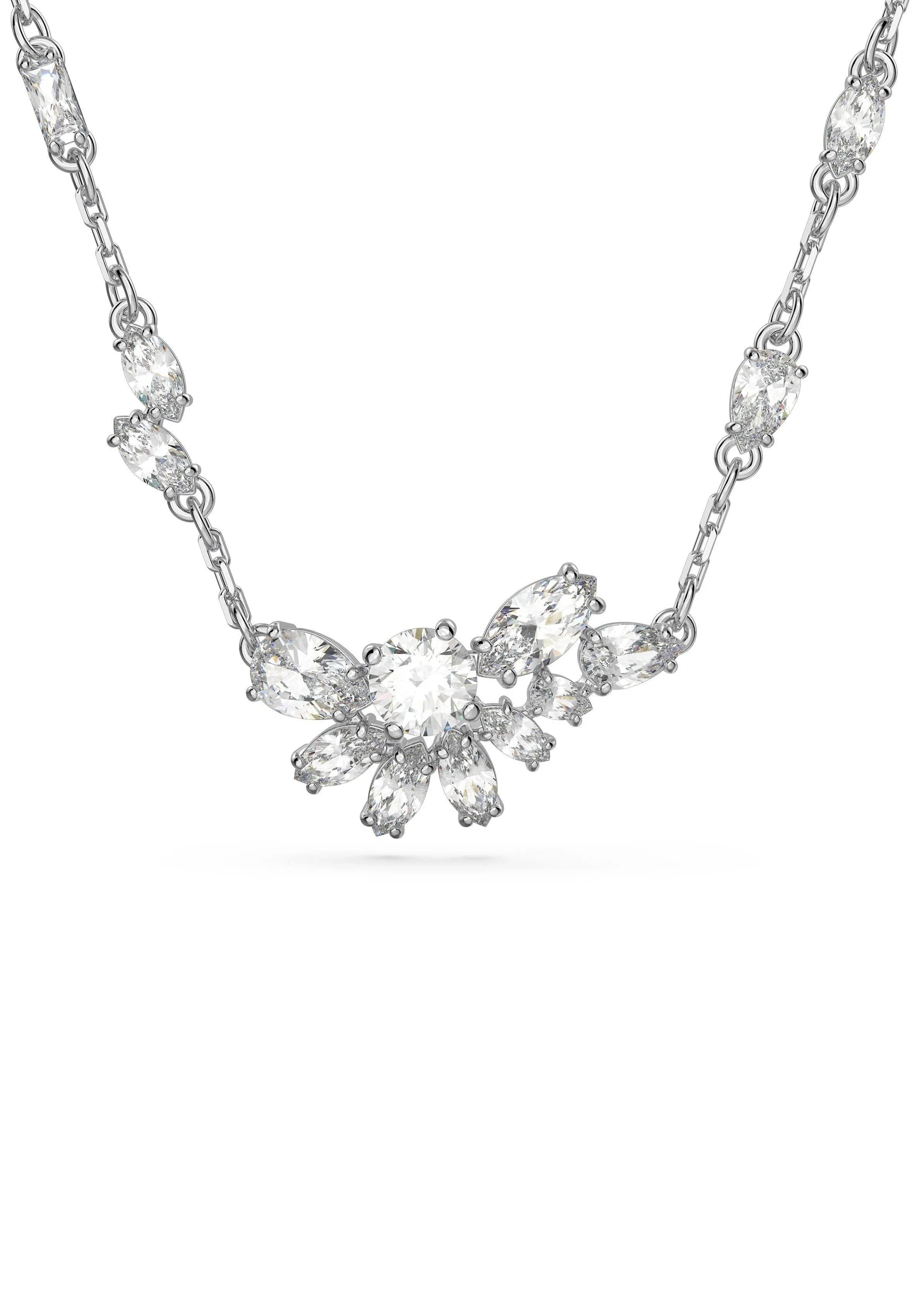 Swarovski Gema Silver Flower Necklace