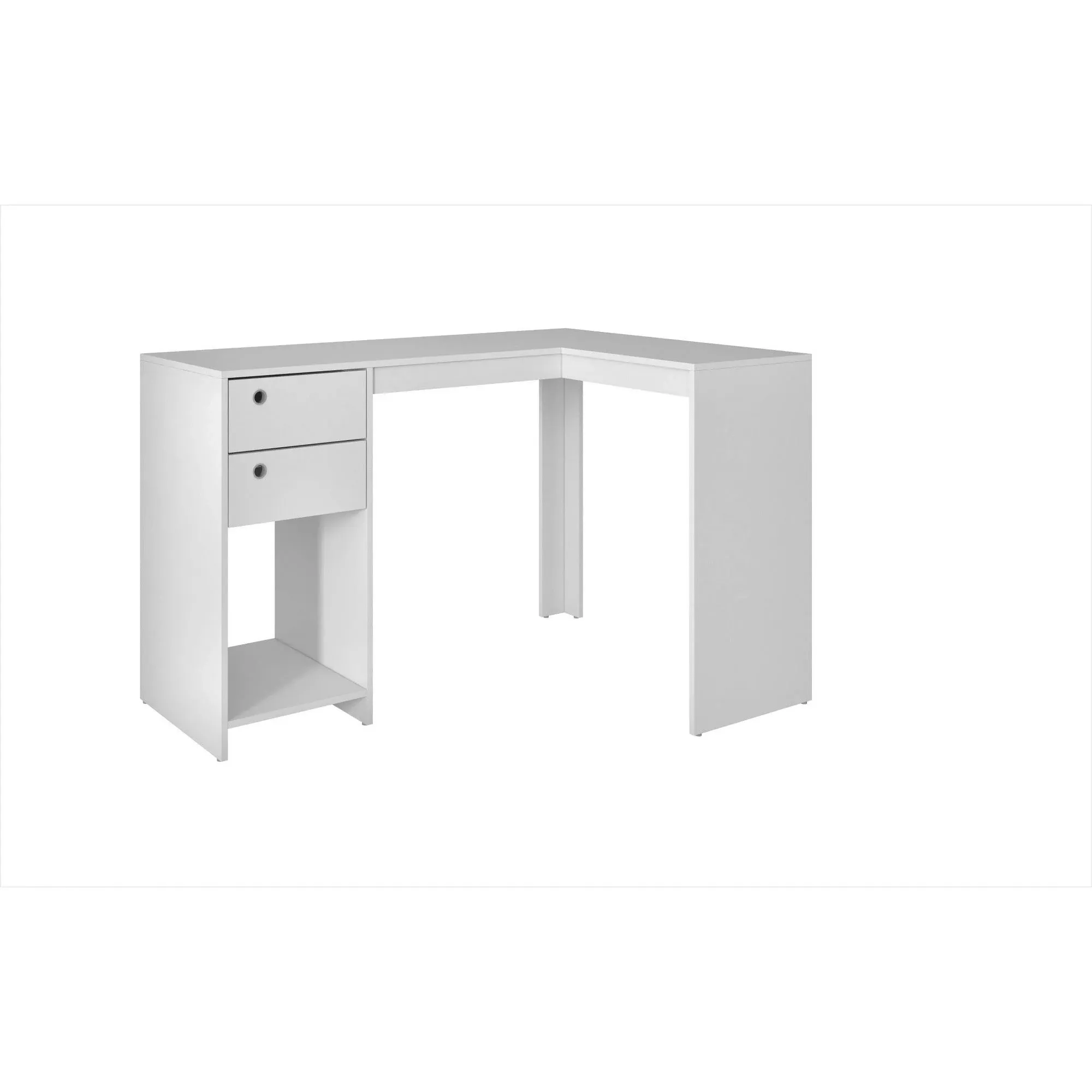 Manhattan Comfort Palermo 50.39-in White Modern/Contemporary L-shaped Desk Lowes.com