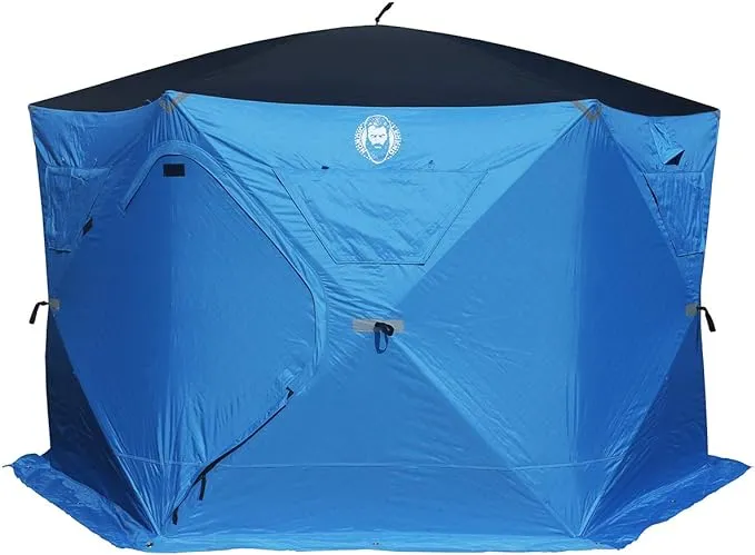 Nordic Legend Yaranga 6 Sided Insulated Portable Ice Fishing Shelter with 2 Big