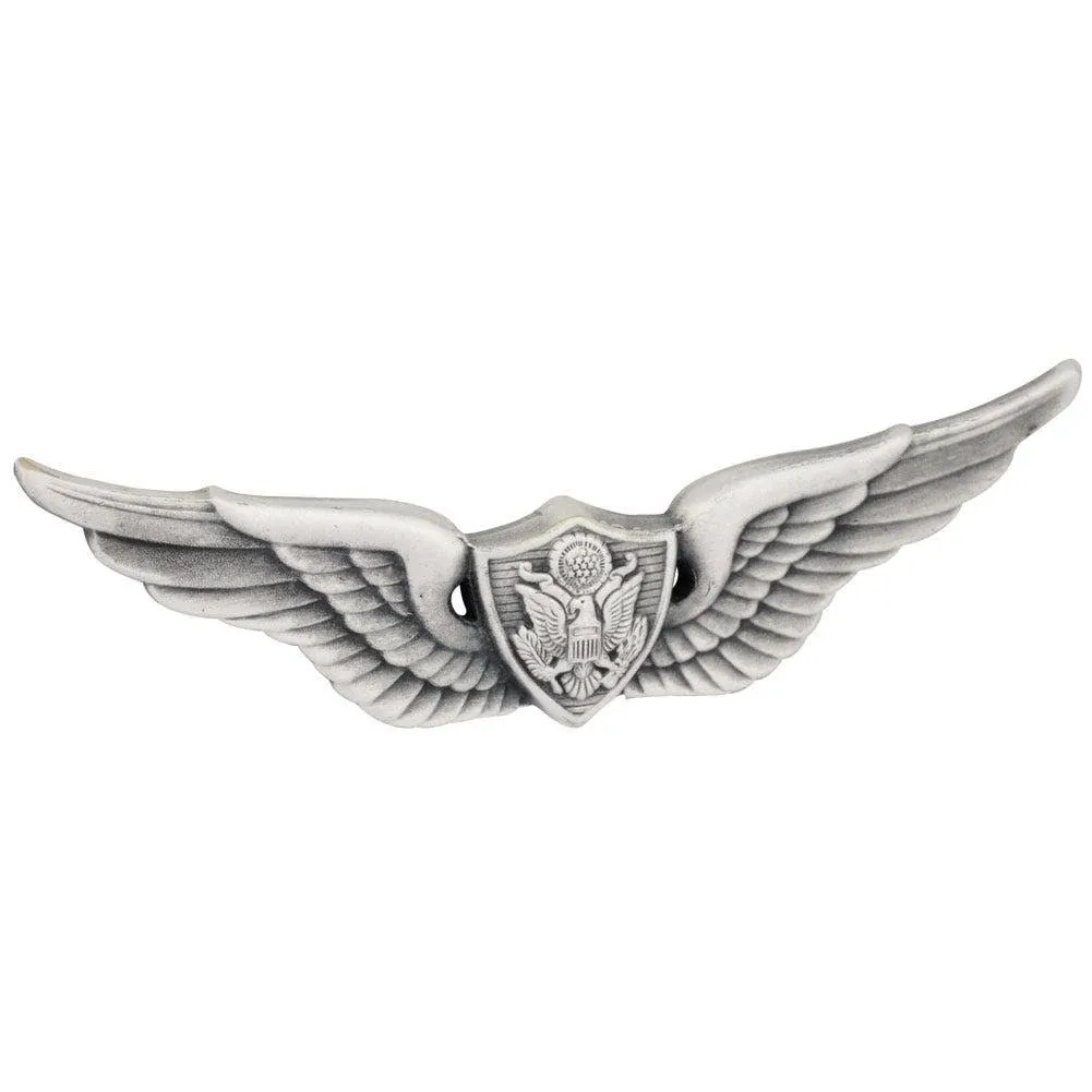 Army Aviation Aircraft Crewman Full Size Silver Oxide Badge