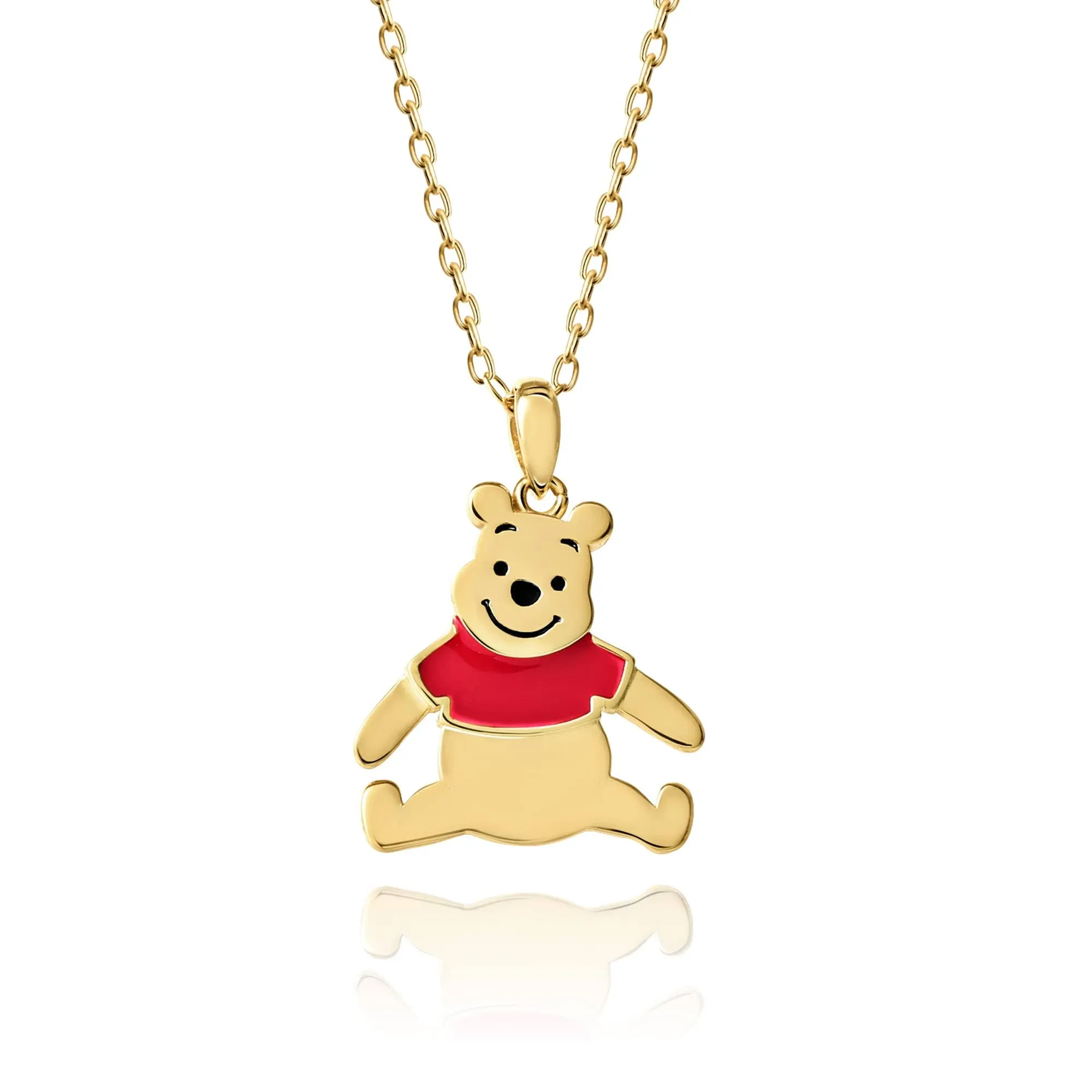 Disney Necklace - Yellow Gold Flash Plated Sterling Silver Necklace - 18-inch Chain Necklace