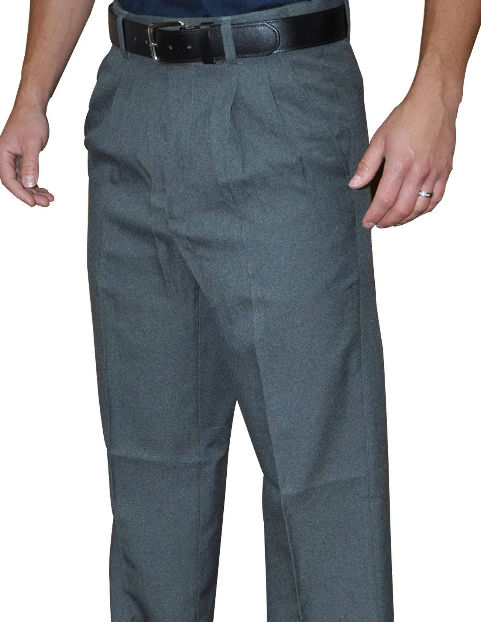 Smitty Charcoal Grey Pleated Expander Waistband Umpire Pants 30 Waist / Plate