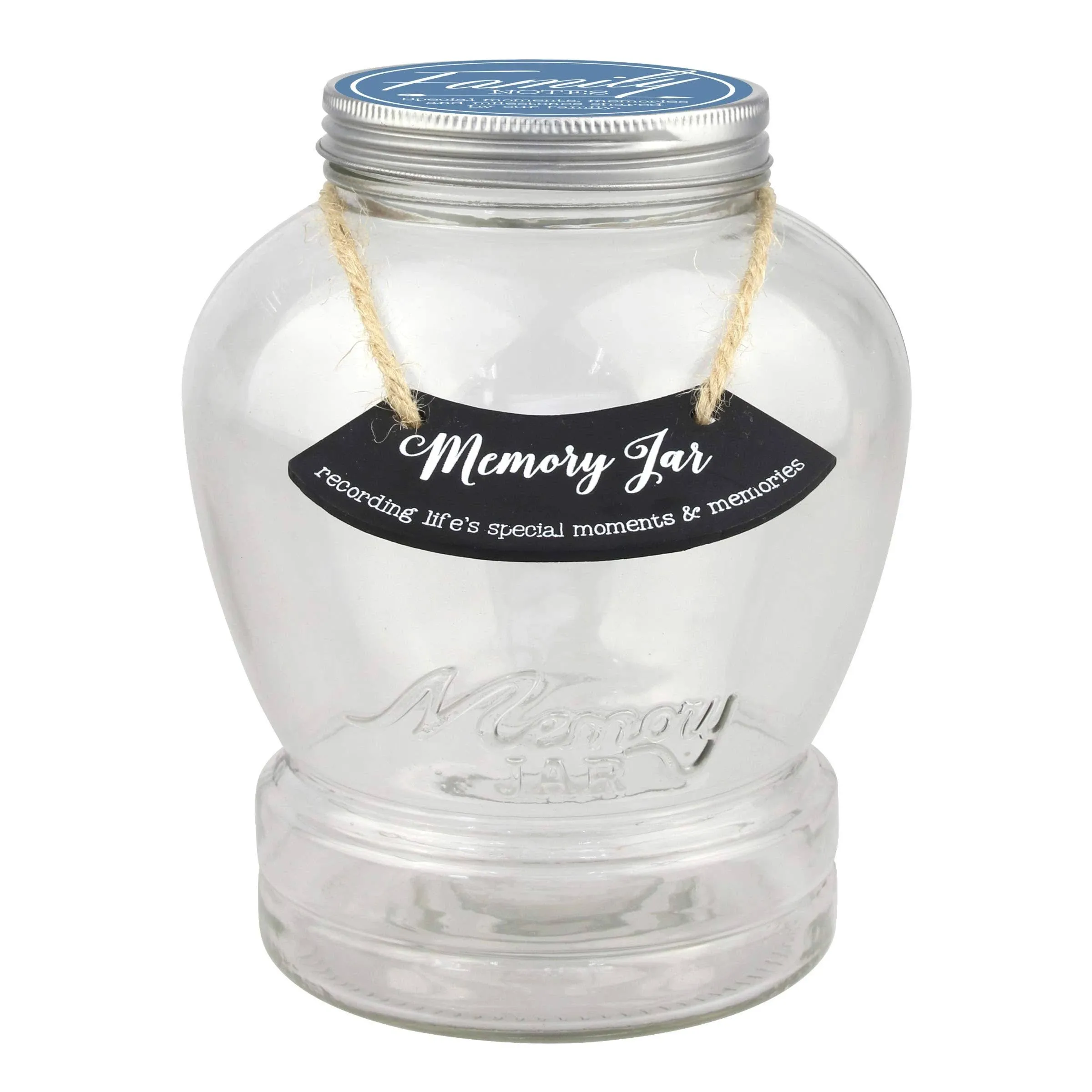 Top Shelf Family Memory Jar with 180 Tickets, Pen, and Decorative Lid