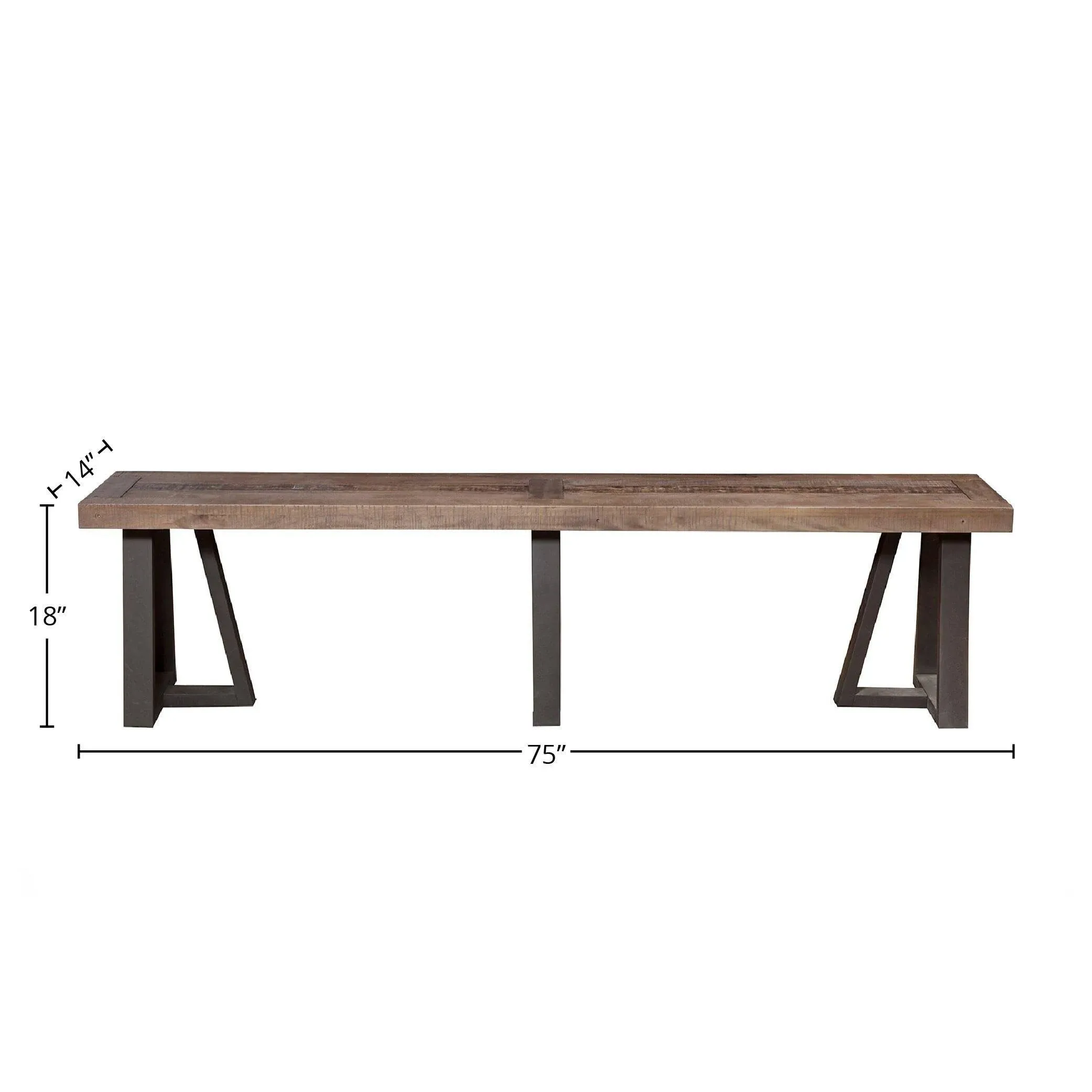 Alpine Furniture Prairie Wood Dining Bench in Natural-Black