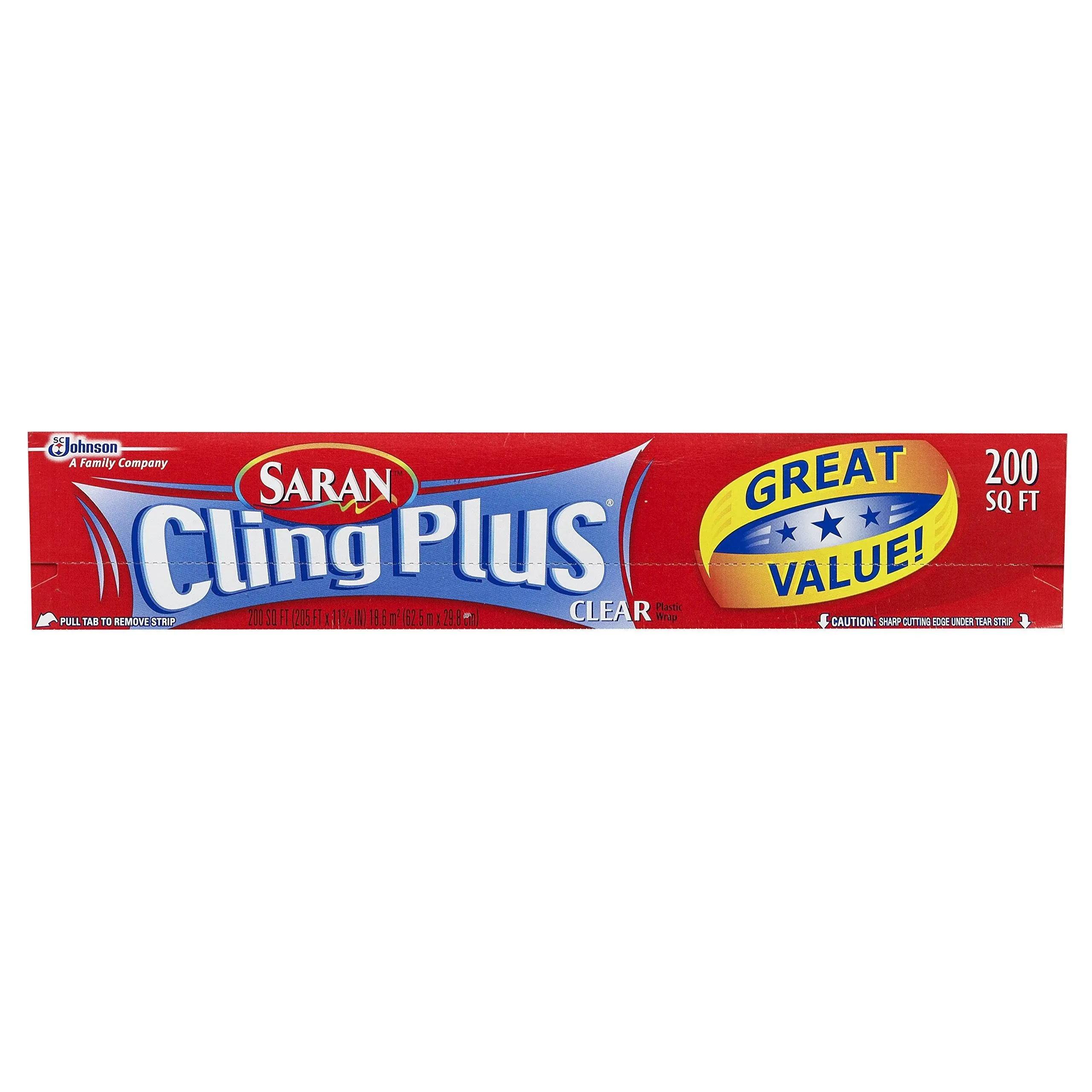 Saran Cling Plus 200 Sq. ft. Plastic Food Wrap Pack of 12