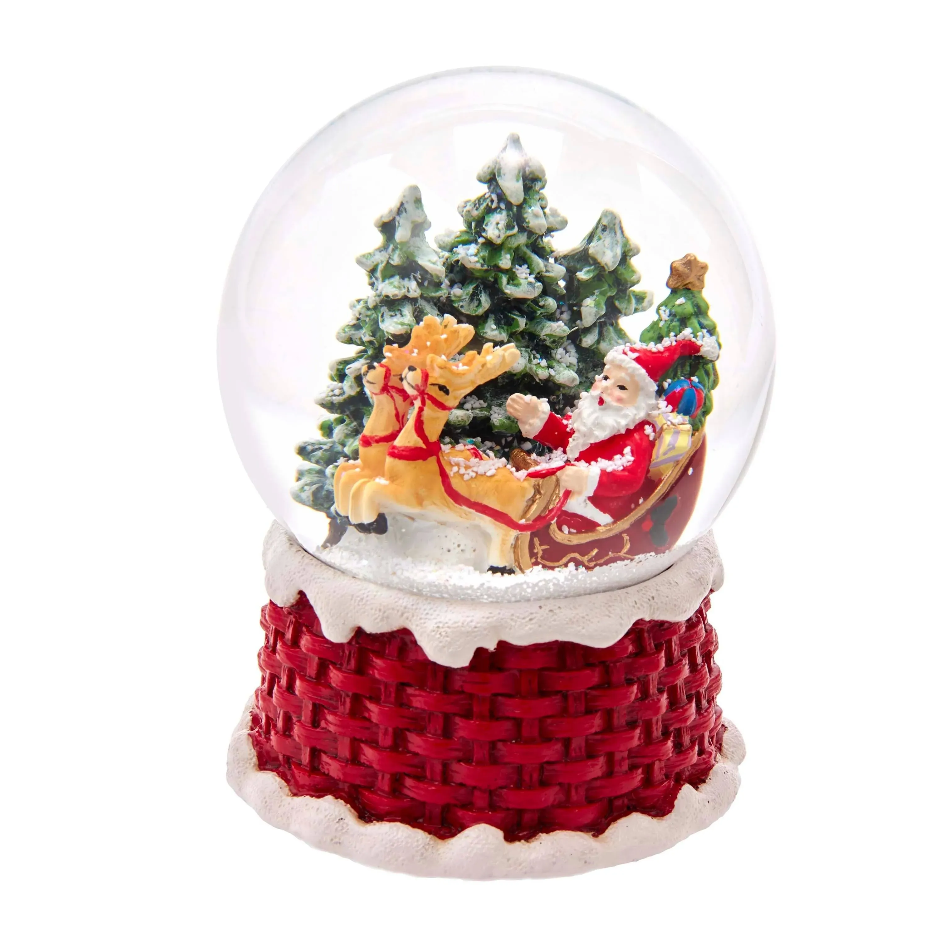 Kurt S. Adler 100MM Musical Santa on Sleigh Waterglobe Water Globe, Multi