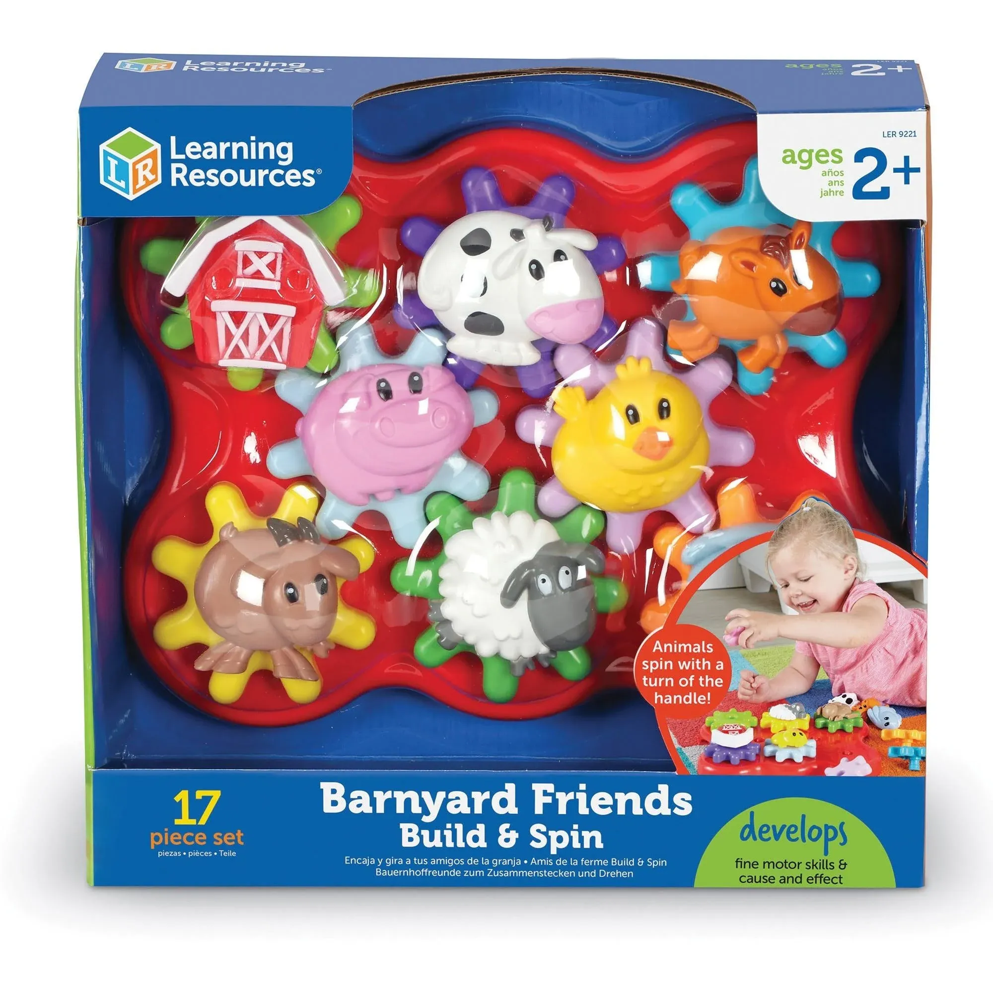 Learning Resources Barnyard Friends Build &amp; Spin Gears Board