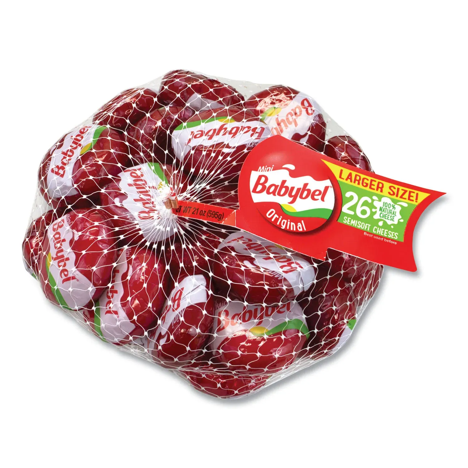 Mini Babybel Cheese Wheels, Original, 21 oz Bag, 26 Wheels/Carton (90200023)