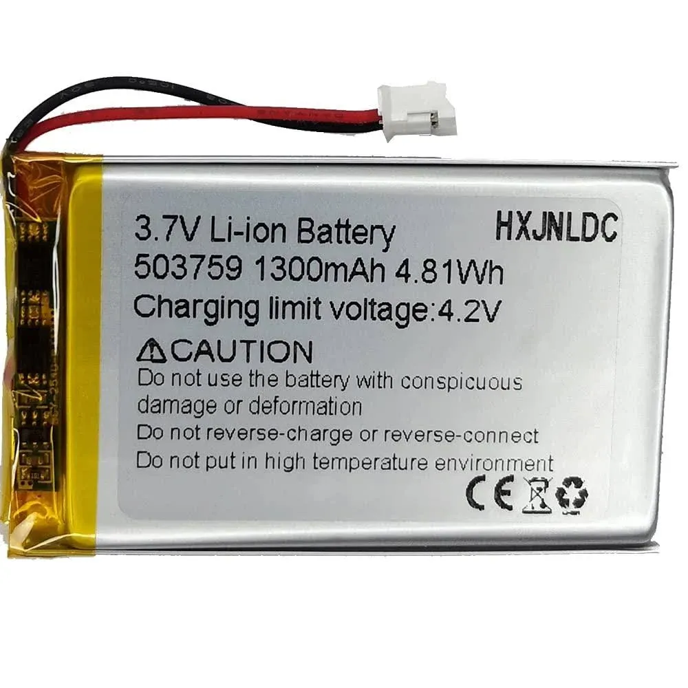 HXJNLDC DC 3.7V 1300mAh 503759 Rechargeable Lithium Polymer Replacement Battery ...