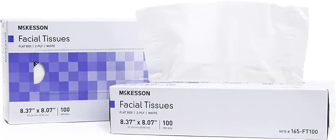 McKesson Facial Tissue White 8.37 X 8.07 Inch 100 Count 3000/CS