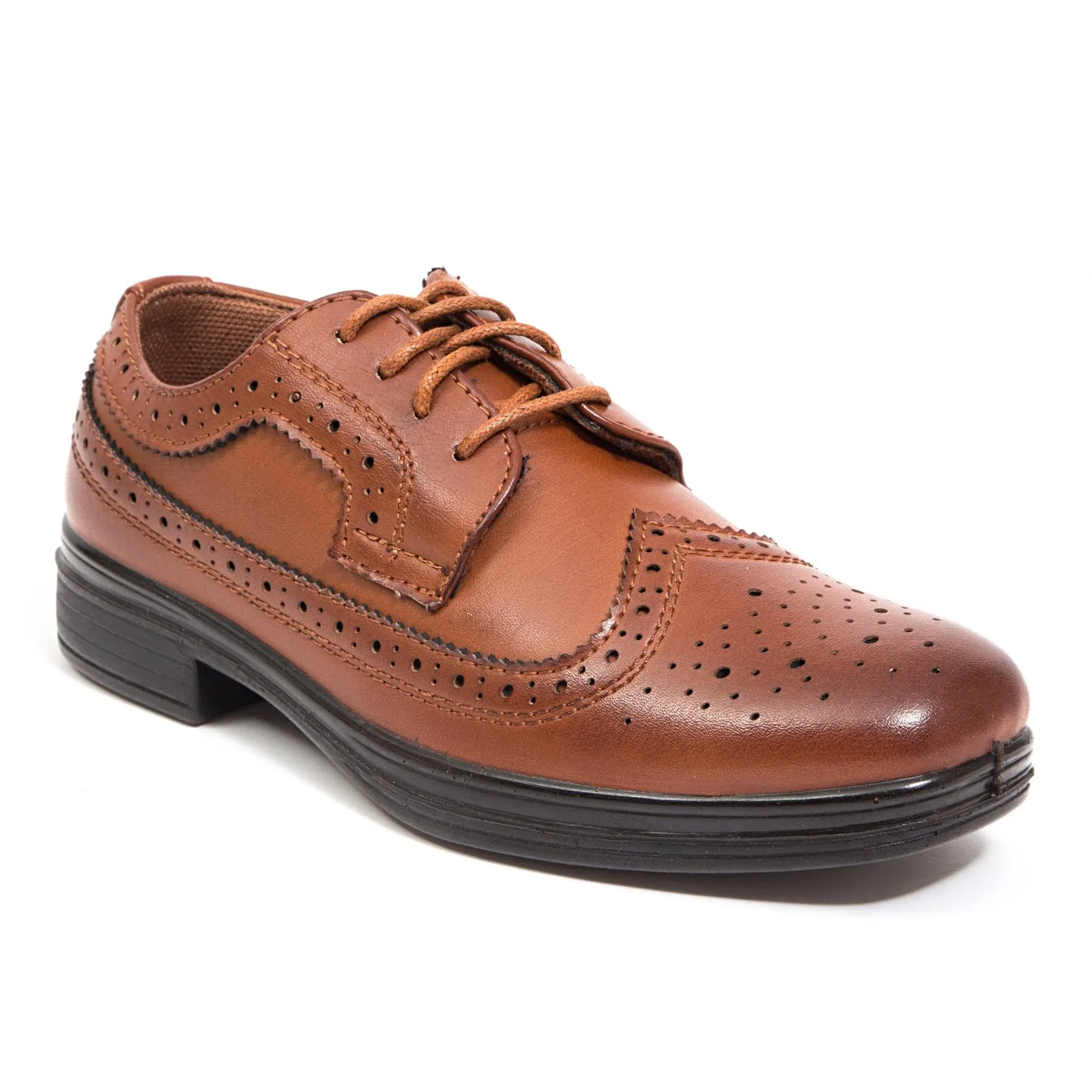 Deer Stags Boy's Ace Formal Dress Shoes Wingtip Brogue Oxford for Church, School Uniform, Graduation/Luggage