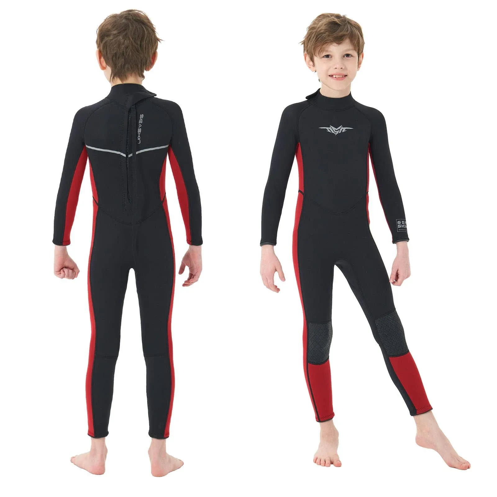 Seaskin Kids Wetsuit Full Body, 3mm Neoprene Thermal Swimsuit Toddlers Boys Back ...