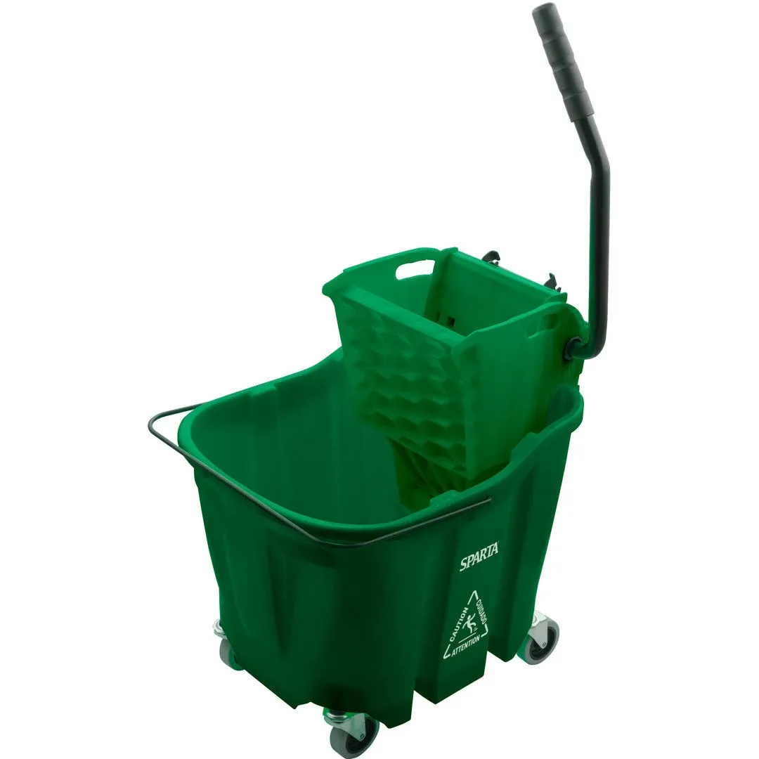 Carlisle OmniFit™ 8690409 35 Qt. Green Mop Bucket with Side Press Wringer