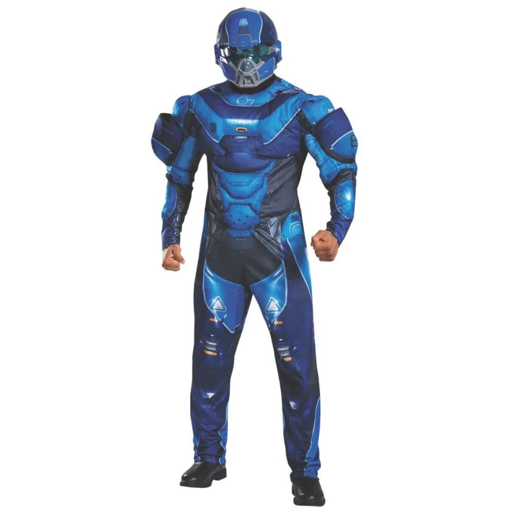 "Men's Deluxe Halo Blue Spartan Costume - Large"