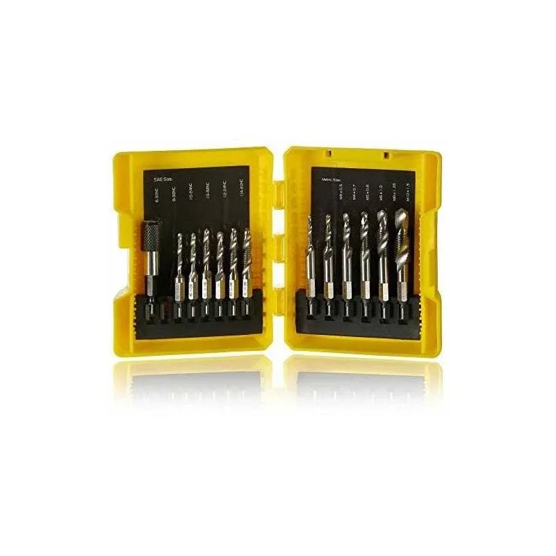 Combination Drill and Tap Bit Set,3-in-1 Screw Tapping Bit Tool,Hex Shank Dri...