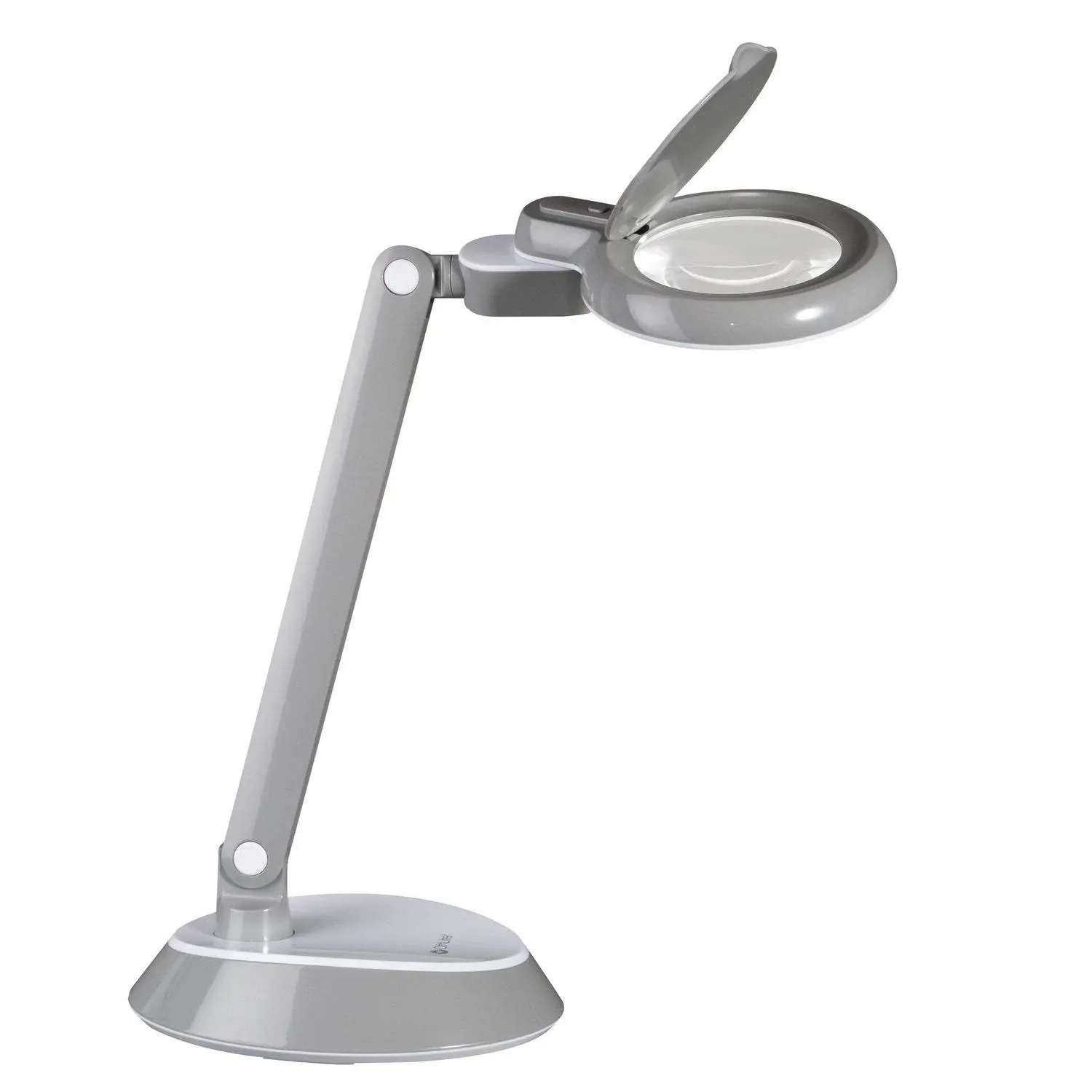 OttLite LED Space Saving Magnifier Desk Lamp – Optical Grade Magnification, Adjustable Arm, Pivoting Head, Portable to Travel, for Crafting & Needlework