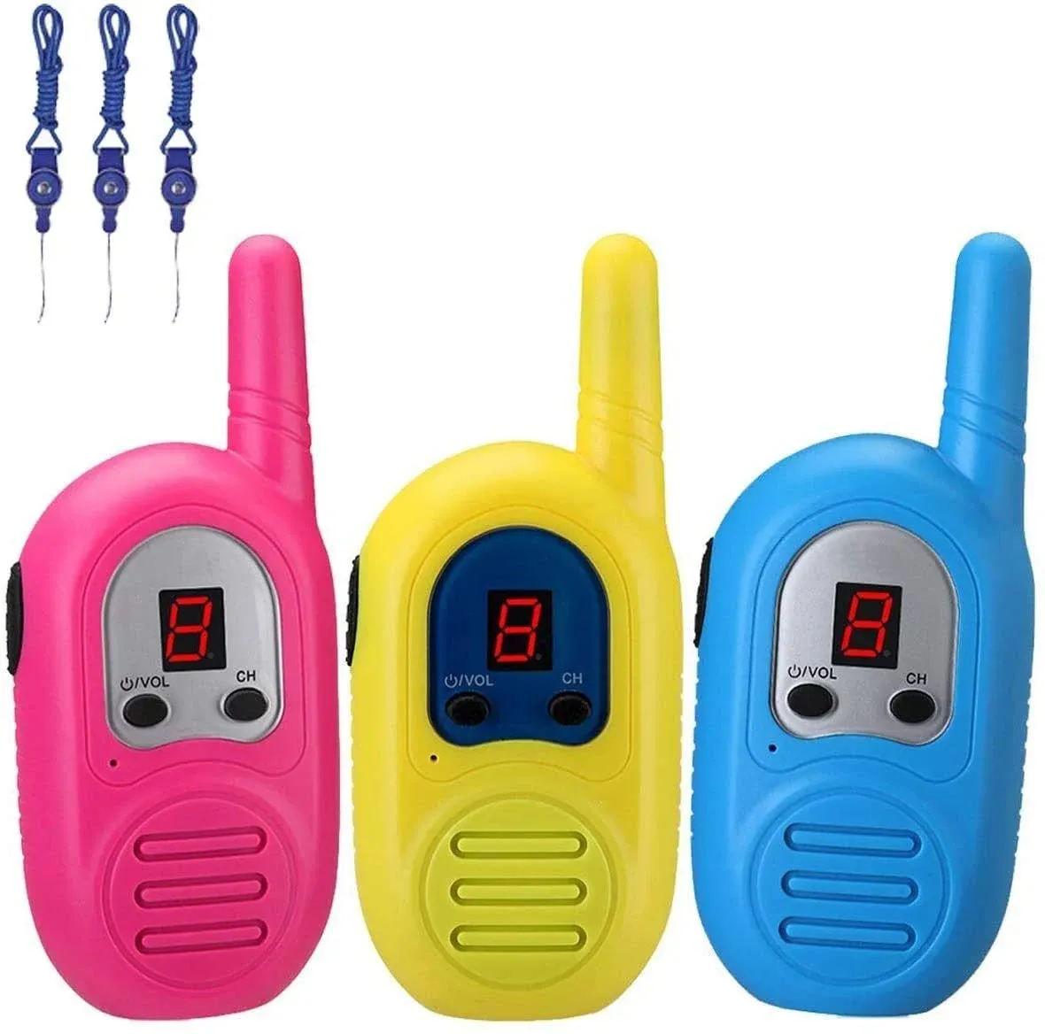 3 Pack Kid Walkie Talkies, 2 Miles Transmission Rechargeable Walkie Talkies for ...