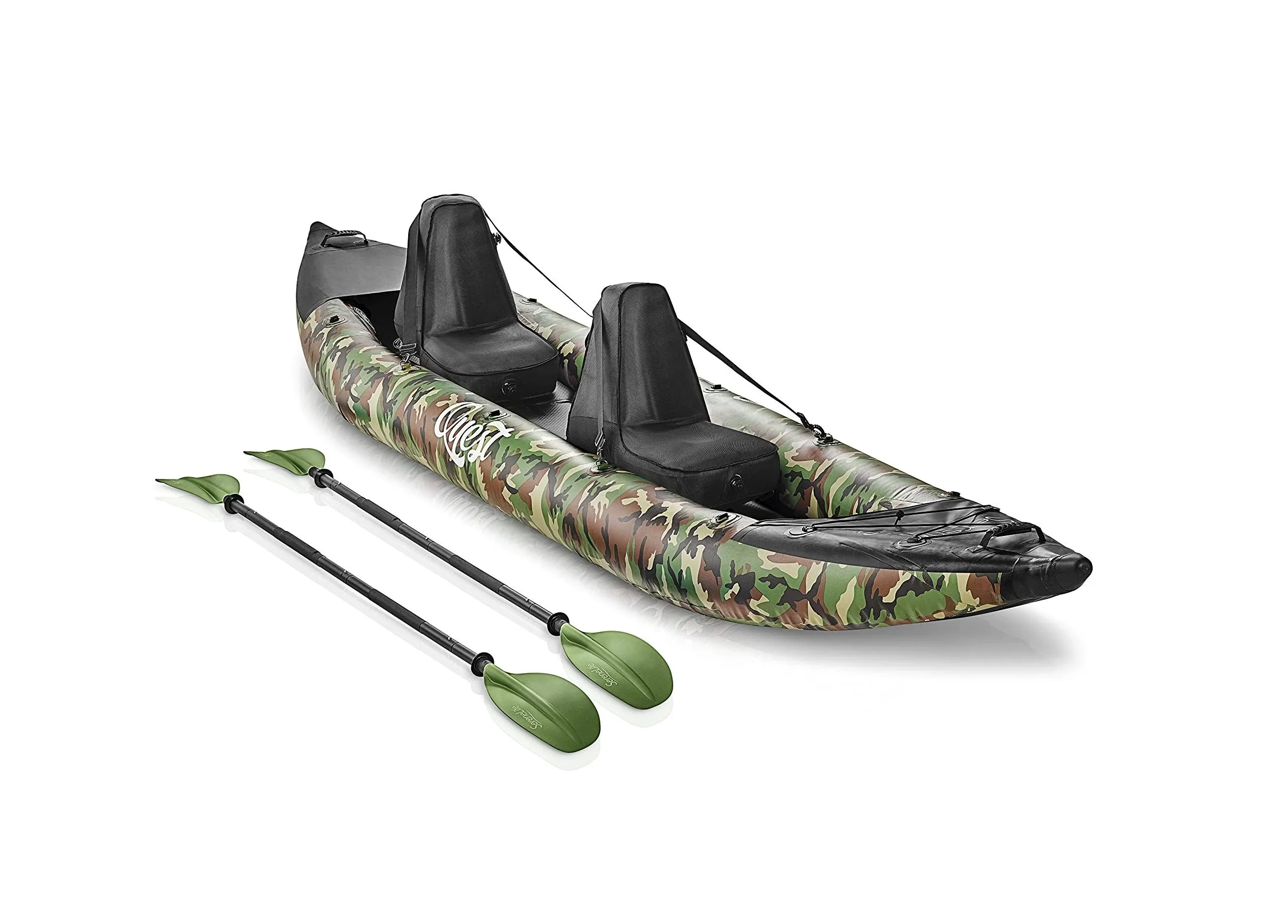 Serenelife SLKYK50AMO 2-Person Inflatable Kayak Set with Aluminum Oars